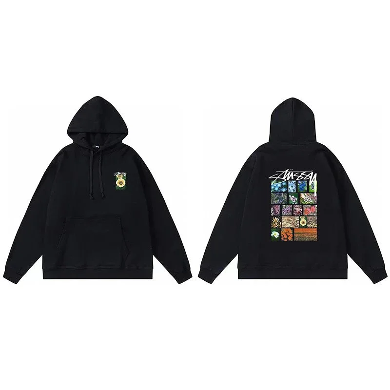 Stussy Stussy Stüssy Black Floral Graphic Hoodie Black - 1