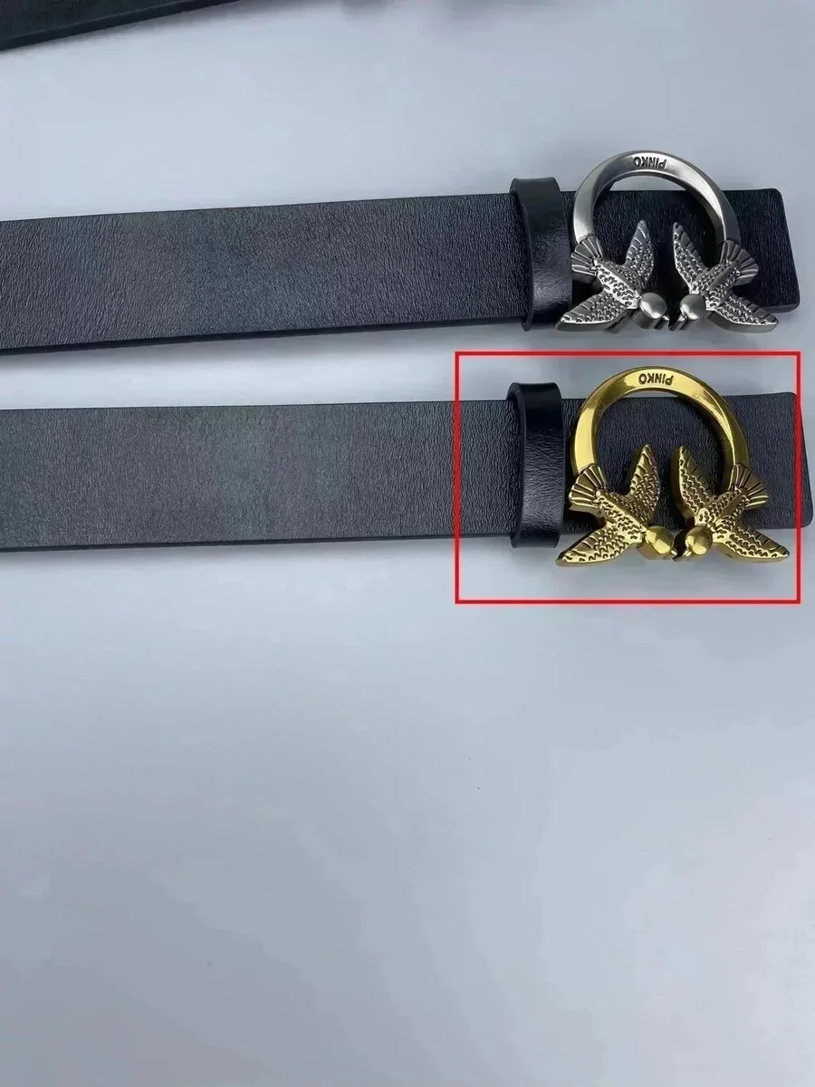 Pinko Pinko Dove Buckle Belt Black Gold Black - 1