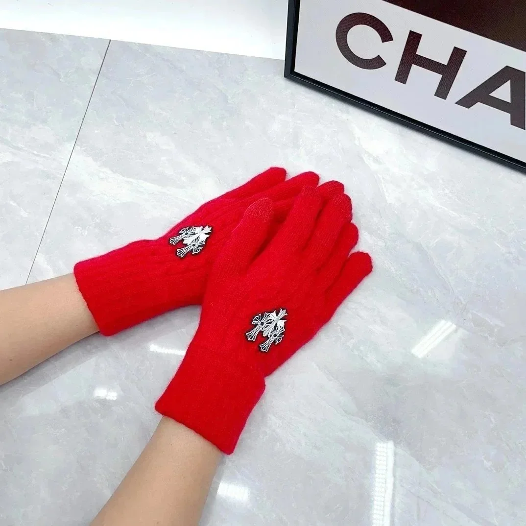 Chrome Hearts Chrome Hearts CH Cross Red Gloves Red