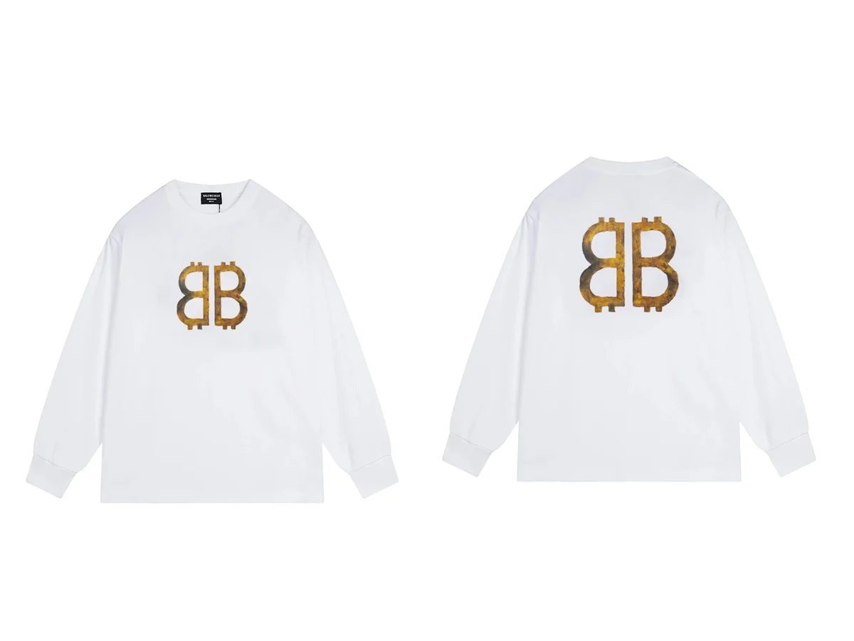 Balenciaga Balenciaga Bitcoin BB White Long Sleeve T-Shirt White - 1