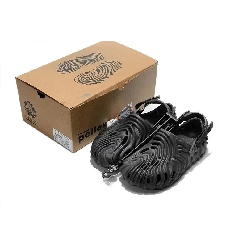 Crocs Crocs Pollex Black Clog - Wavy Texture Adjustable Sandal Black - 1