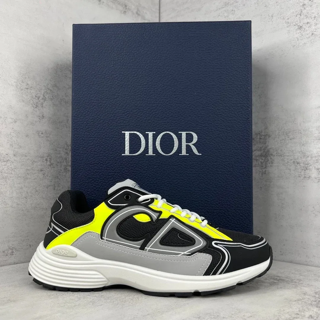 Dior Dior B30 Black/Neon Yellow/Grey Sneakers Multicolor