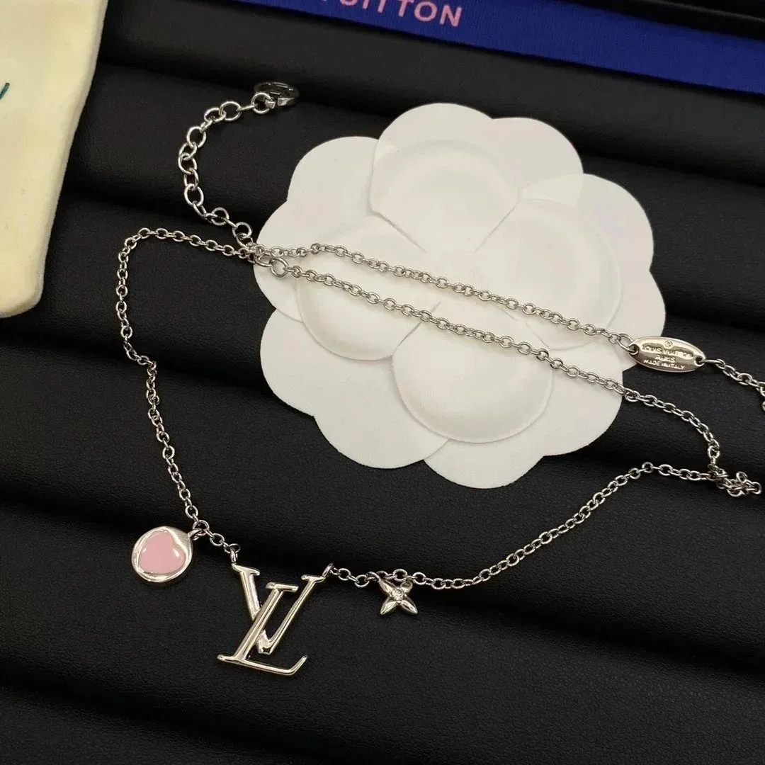 Louis Vuitton Louis Vuitton Monogram Silver/Pink Necklace Silver