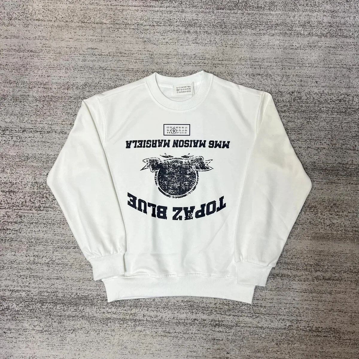 Maison Mihara Yasuhiro Maison Mihara Yasuhiro Topaz Blue Crewneck Sweatshirt White - 1