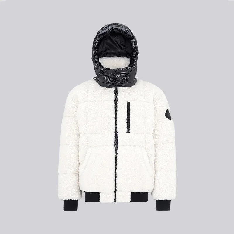 Other Unisex Ivory/Black Puffer Jacket Cream - 1