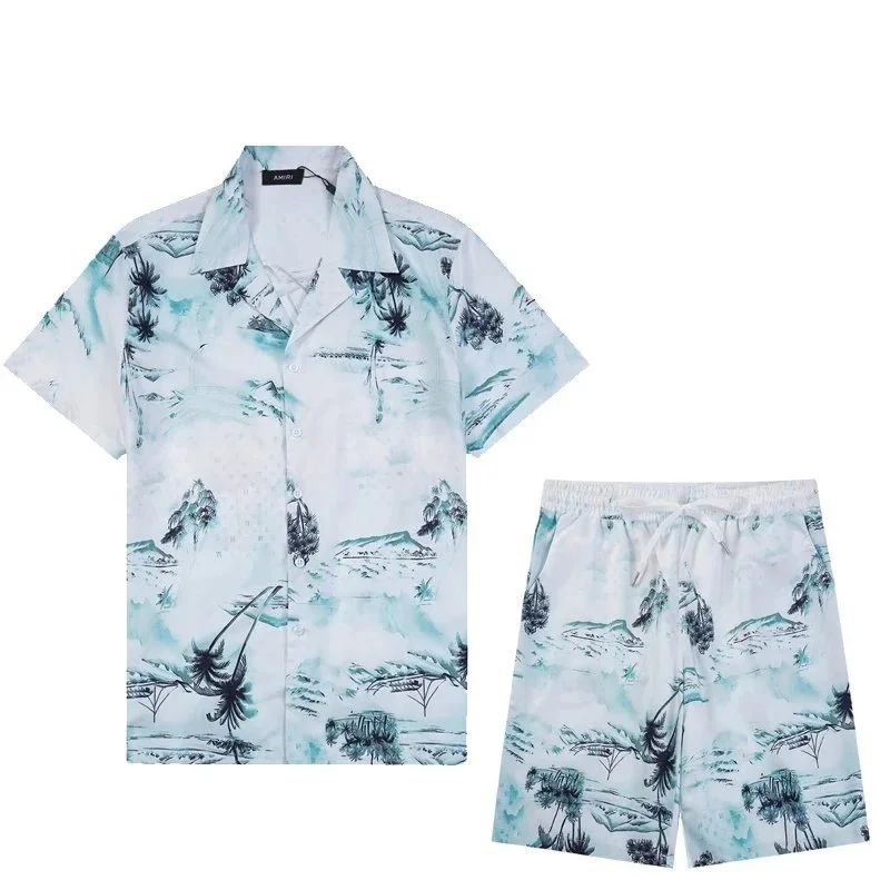 Other Unknown Brand Tropical Print Shorts Set White - 1