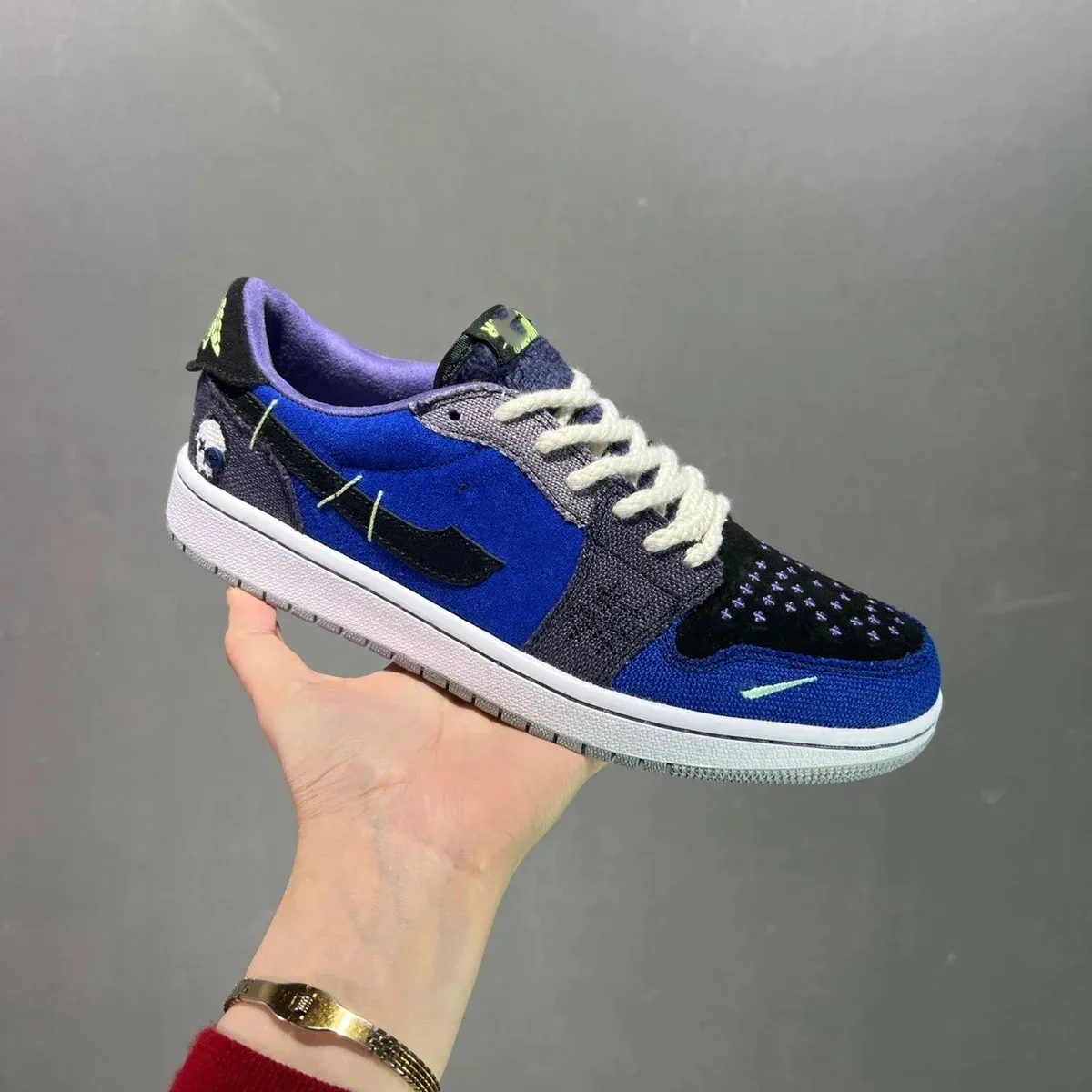 Nike Nike Air Jordan 1 Blue/Black/Neon Green Sneaker Blue