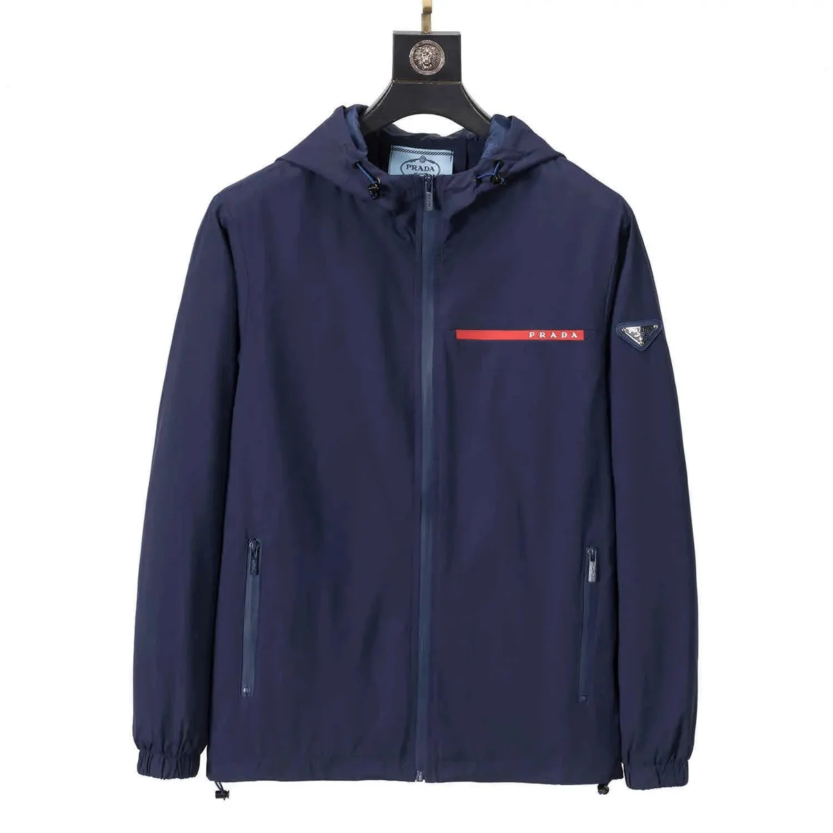 Prada Prada Re-Nylon Navy Technical Hooded Jacket Navy