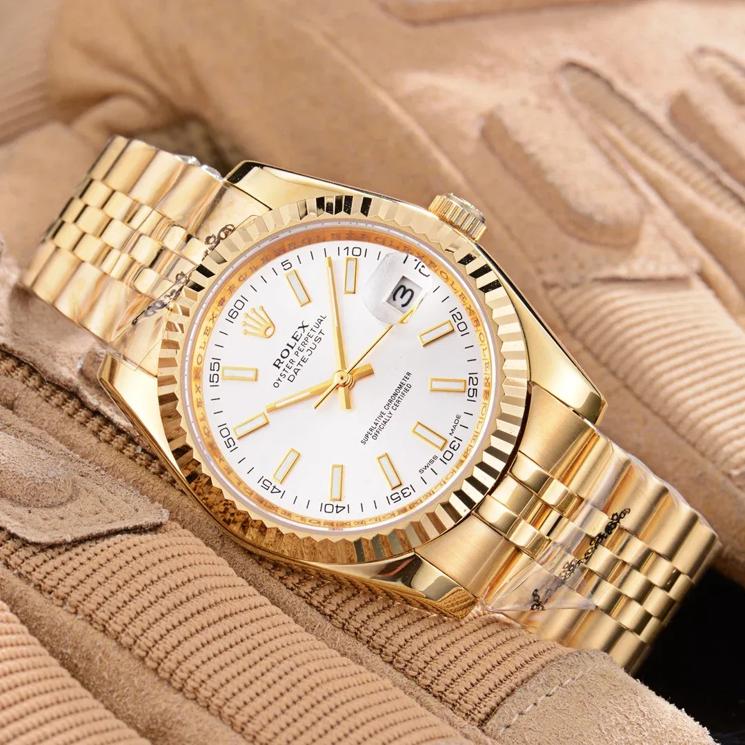 Rolex Rolex Datejust Gold Case White Dial Men's Watch Gold - 1