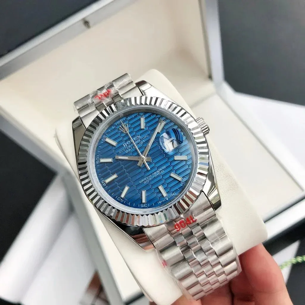 Rolex Rolex Datejust Blue Honeycomb Dial Steel Watch Blue - 1