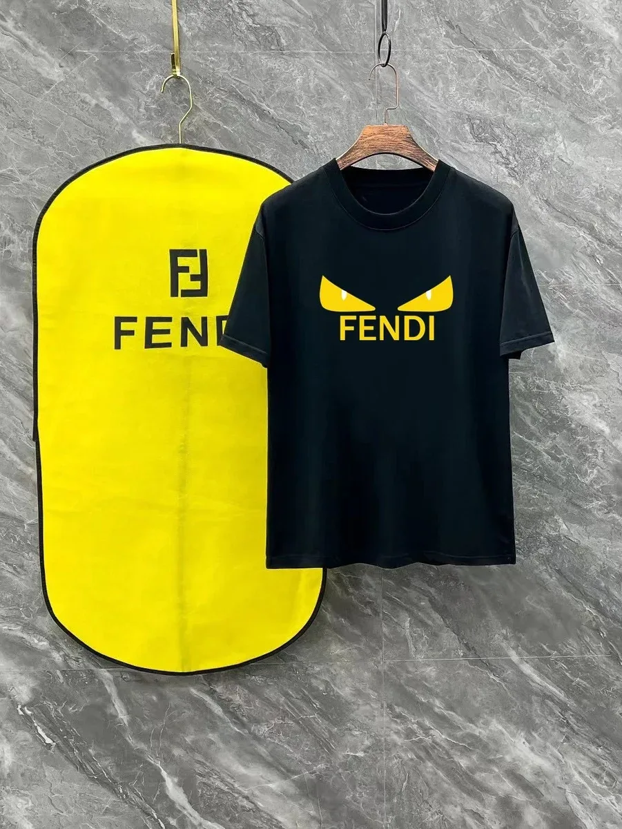 Fendi Fendi Monster Eyes Black T-Shirt Black - 1