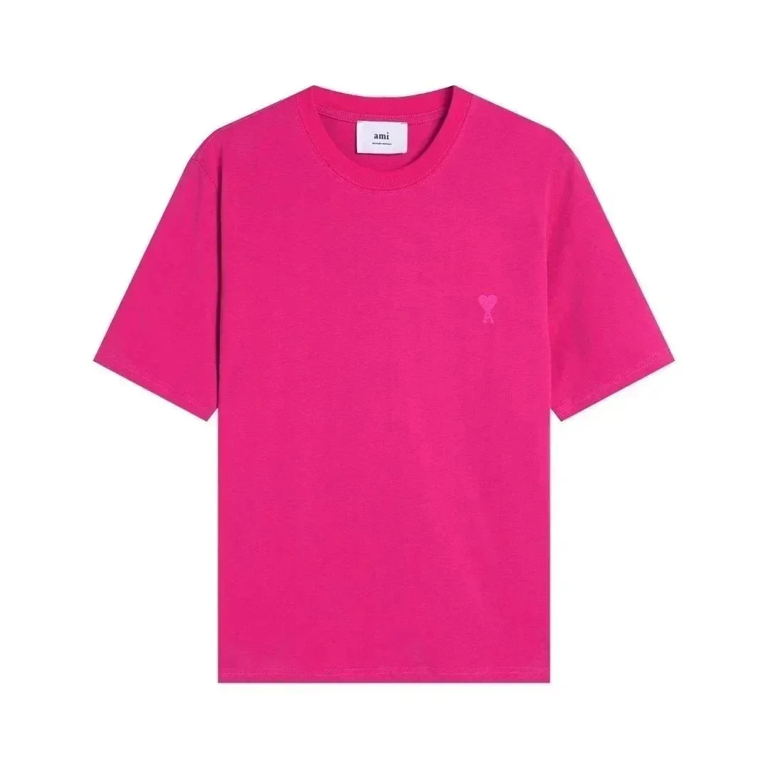 Ami Paris AMI Pink Heart Logo T-Shirt Pink - 1