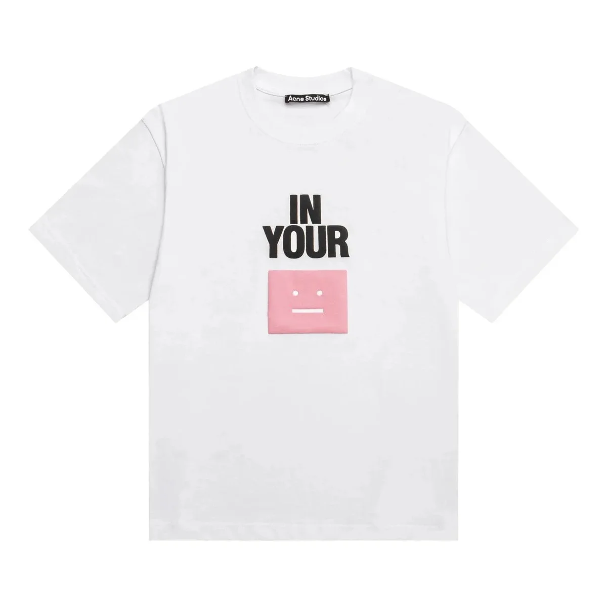 Acne Studios Acne Studios Face White/Pink Face T-Shirt White