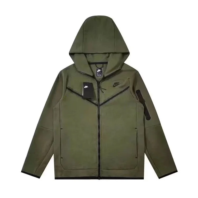 Nike Nike Tech Fleece Olive Green Hoodie Jacket Green - 1