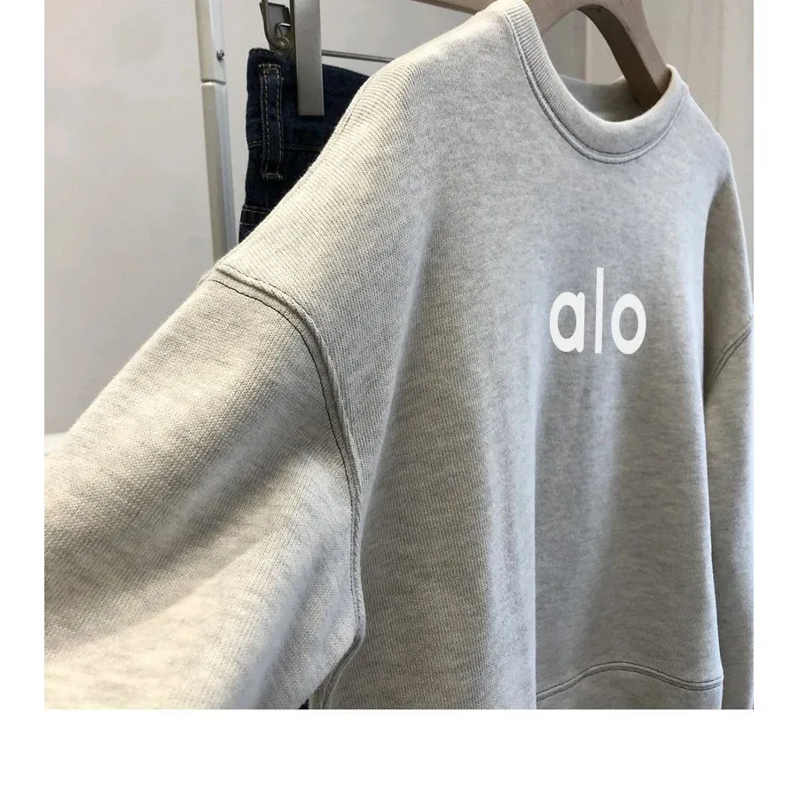 Other Unisex Alo White Grey Oversized Sweatshirt Grey - 1