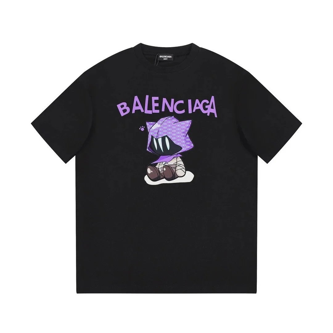 Balenciaga Balenciaga Black Cat Print T-Shirt Black - 1
