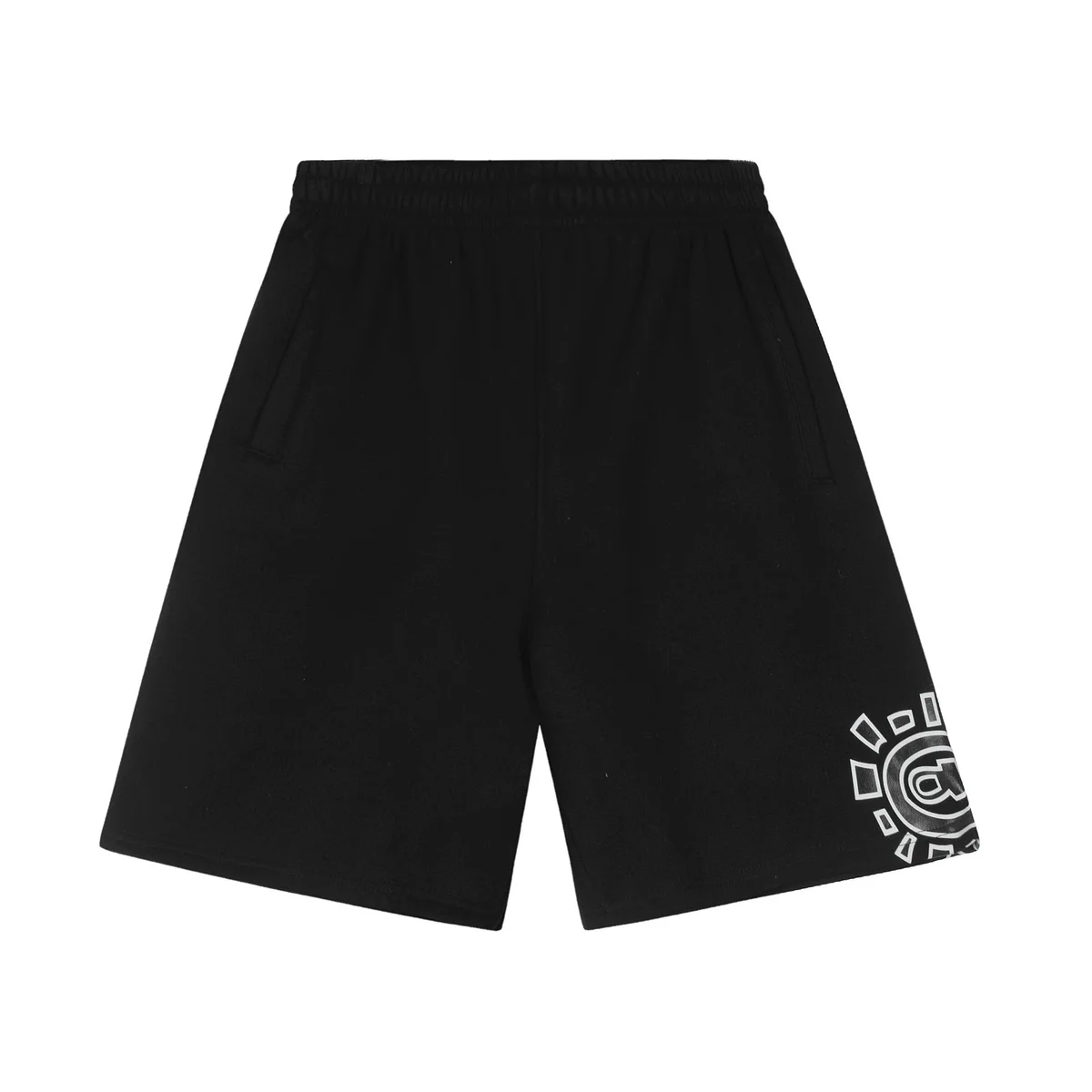 Other Black with White Graphic Shorts Black - 1