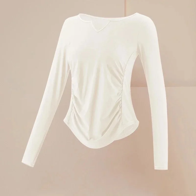 Other Unisex Milk杏色 Long Sleeve Top Cream - 1