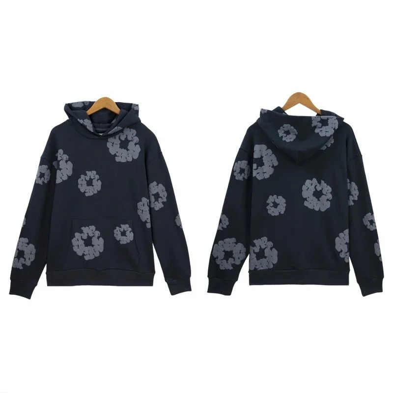 Other Black & Grey Floral Hoodie Sweatshirt Black - 1