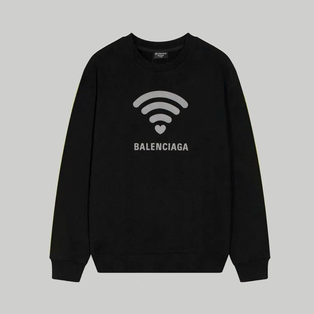 Balenciaga Balenciaga WiFi Heart Black Sweatshirt Black - 1