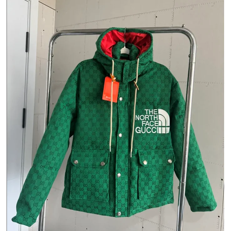 Gucci Gucci The North Face Green GG Monogram Parka Green - 1