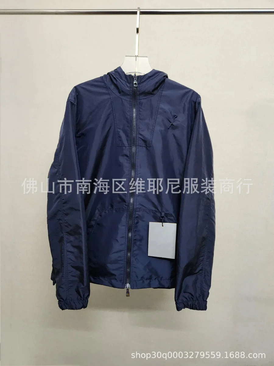Other Dark Blue Hooded Zip-Up Windbreaker Jacket Navy - 1