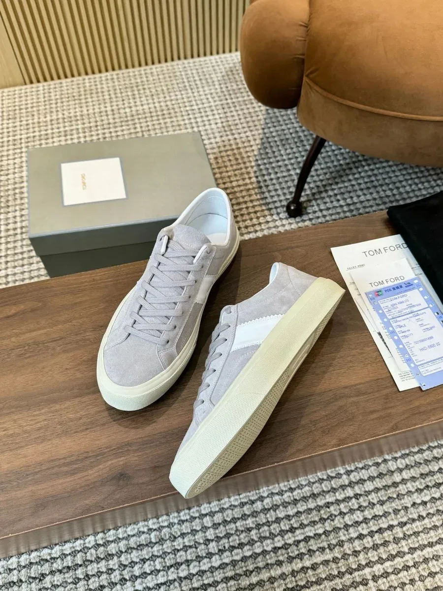 Tom Ford Tom Ford Suede Low Top Sneakers Light Grey Grey - 1