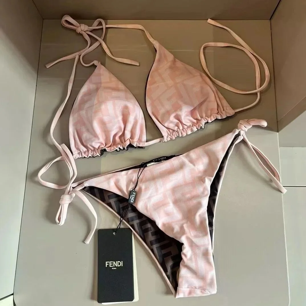 Fendi Fendi Iconic Pink FF Monogram Bikini Set Pink
