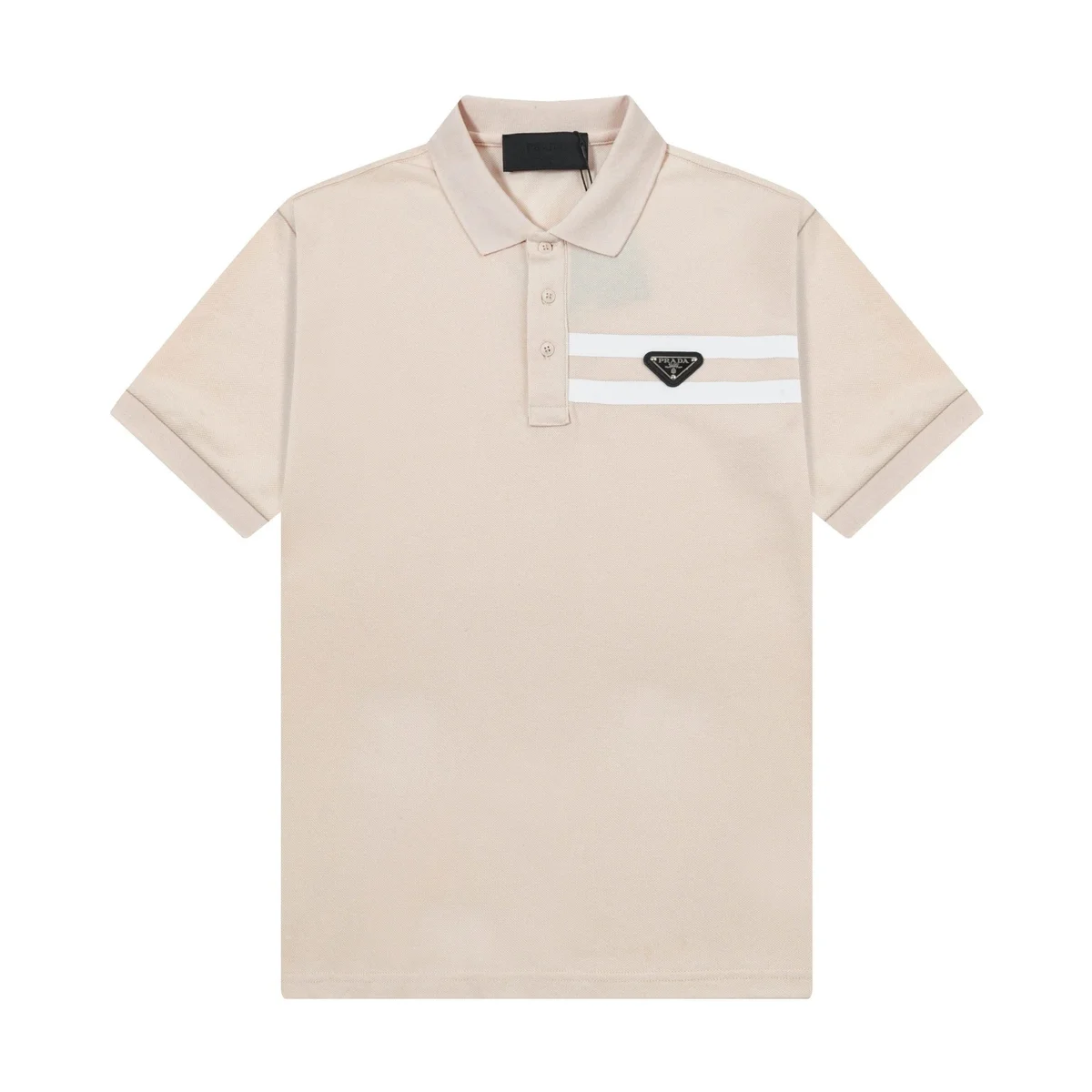 Prada Prada Beige Polo Shirt with White Stripe Pocket Beige - 1
