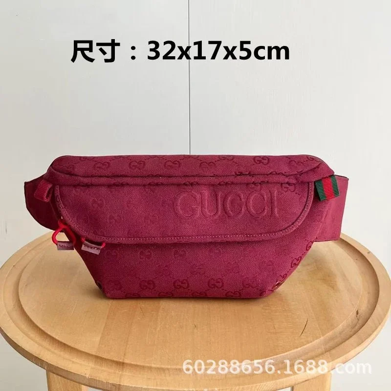 Gucci Gucci GG Marmont Red Canvas Belt Bag Red - 1