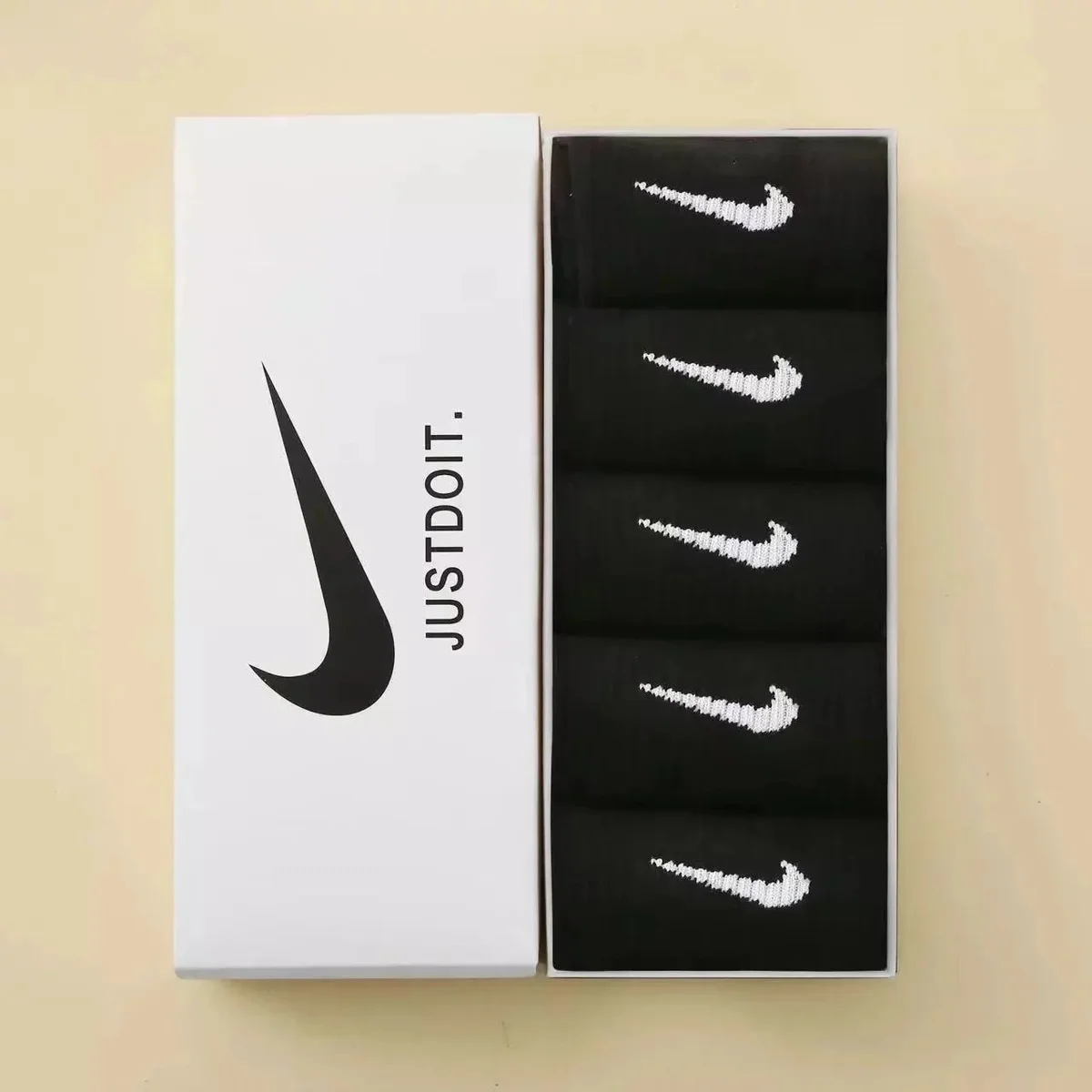 Nike Nike 5-Pack Black Crew Socks Black