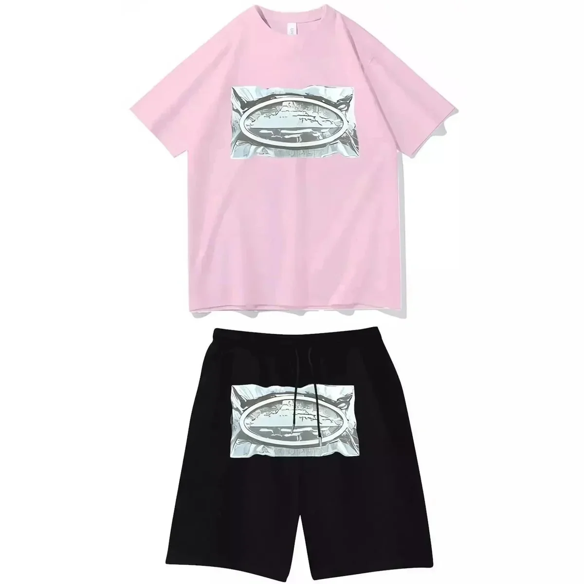 Other Pink & Black Set with Foil Print Co-ord Set Pink - 1