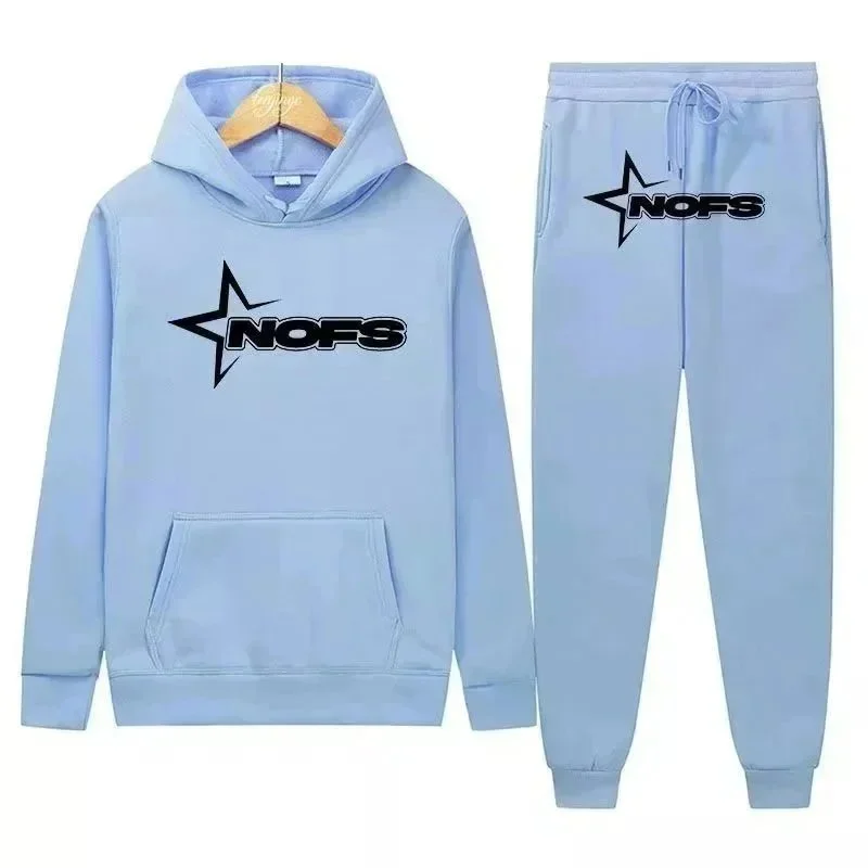 NOFS NOFS Light Blue Hoodie & Pants Set Blue - 1