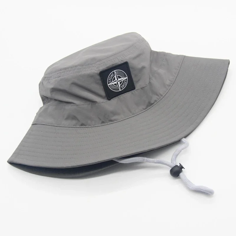Stone Island Stone Island Grey Bucket Hat with Compass Logo Grey