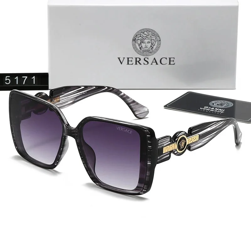 Versace Versace Classic Logo Square Sunglasses Black Purple Black