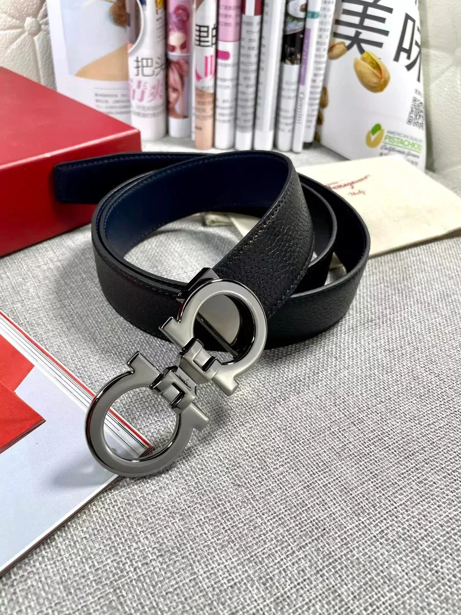 Salvatore Ferragamo Salvatore Ferragamo Gancini Leather Belt Black Black - 1