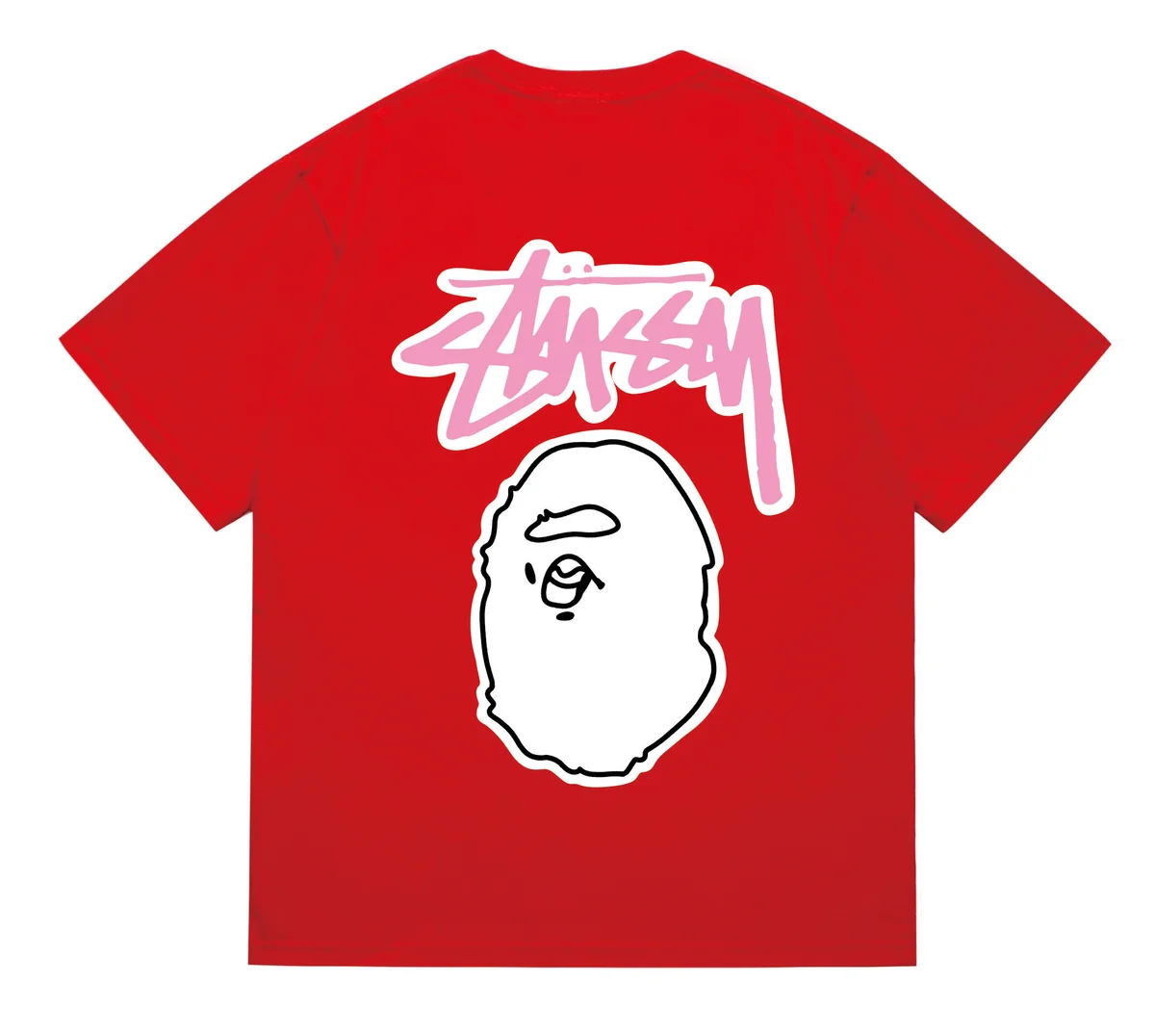 Stussy Stussy Basic Logo Red/Pink T-Shirt Red - 1