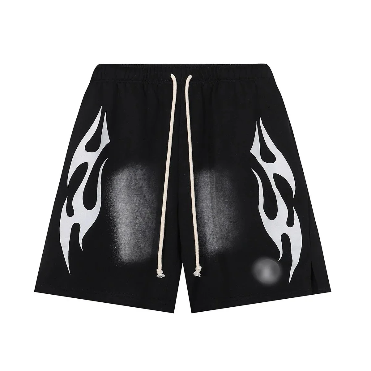 Other Black Flame Print Shorts Casual Black - 1