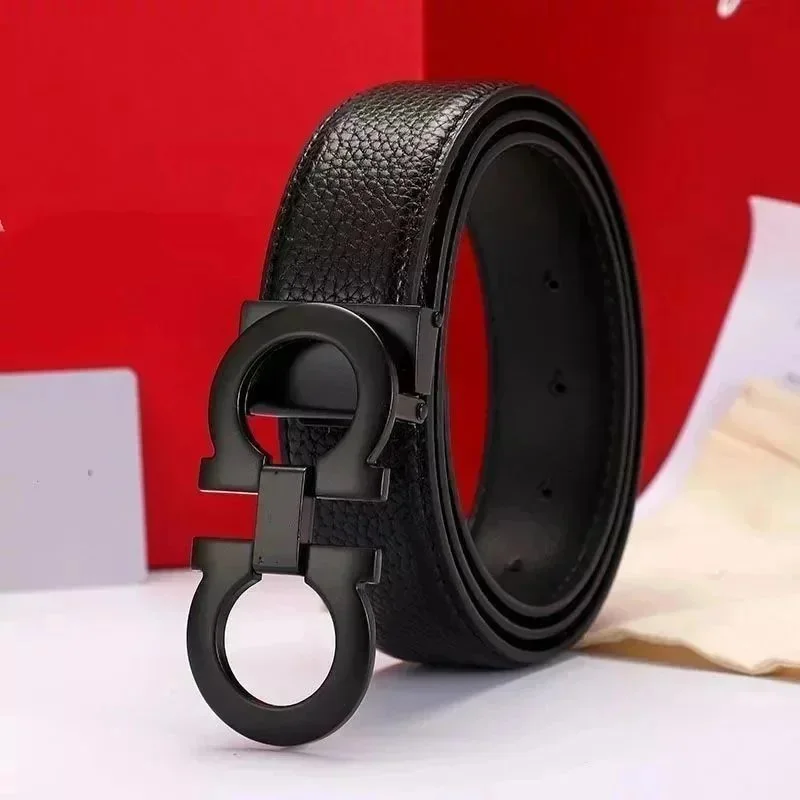 Salvatore Ferragamo Salvatore Ferragamo Gancini Black Leather Belt Black - 1