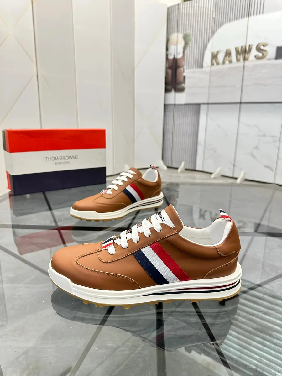 Thom Browne Thom Browne Brown Leather Sneakers Brown - 1