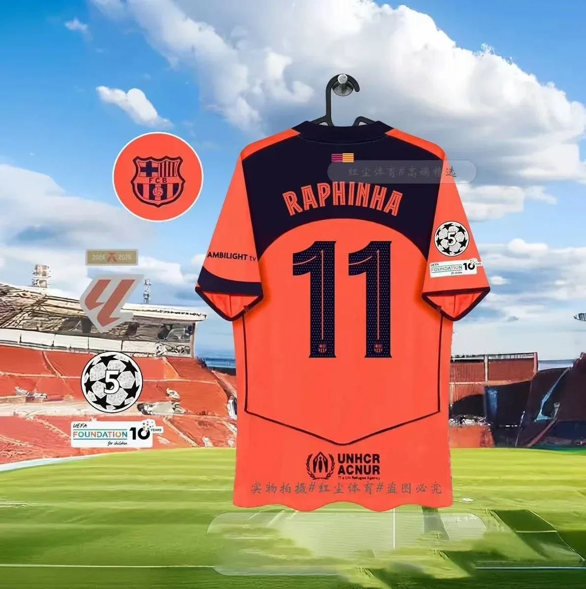 Nike Nike Air Force 1 Raphinha FC Barcelona Away Jersey Orange Orange - 1
