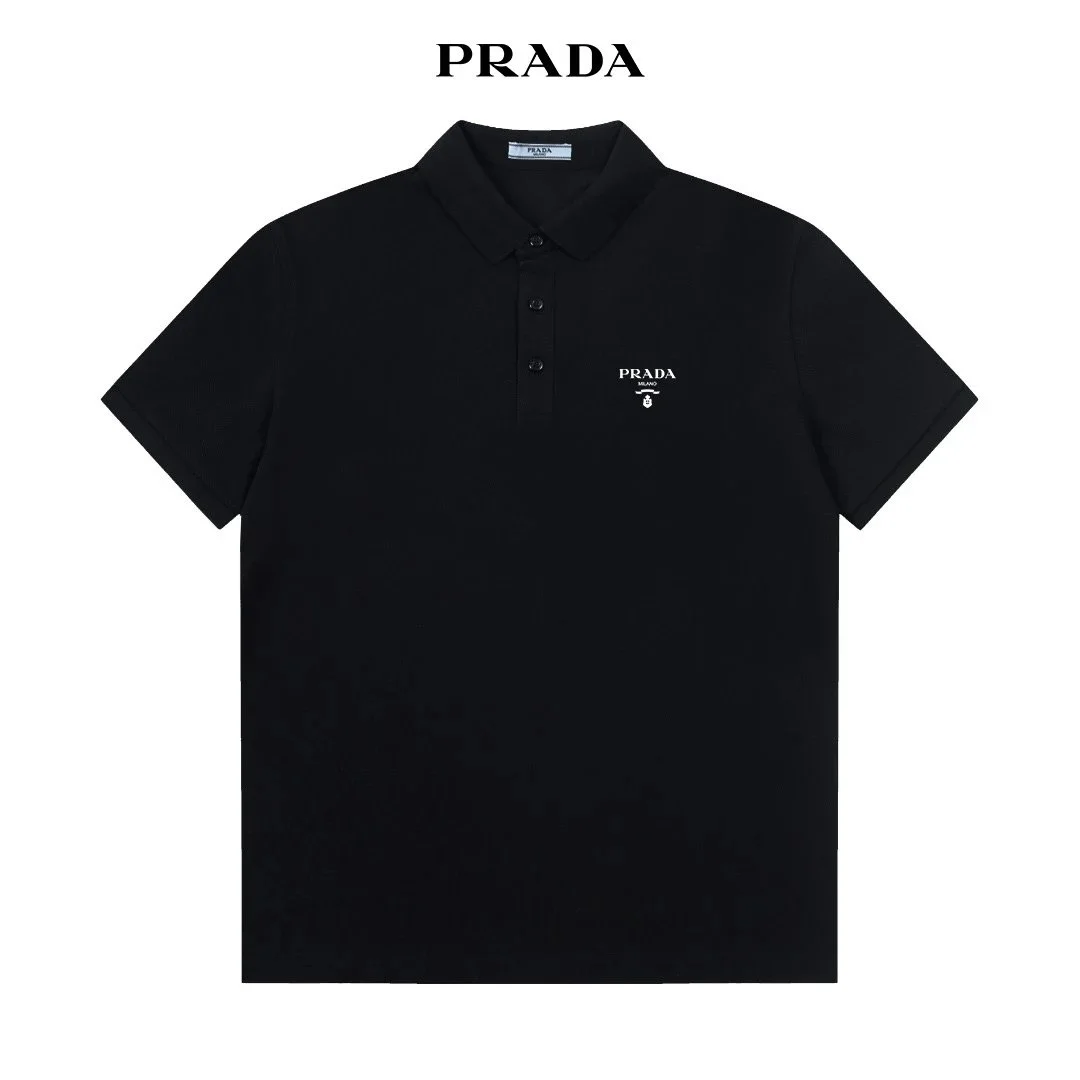 Prada Prada Black Logo Polo Shirt Black - 1