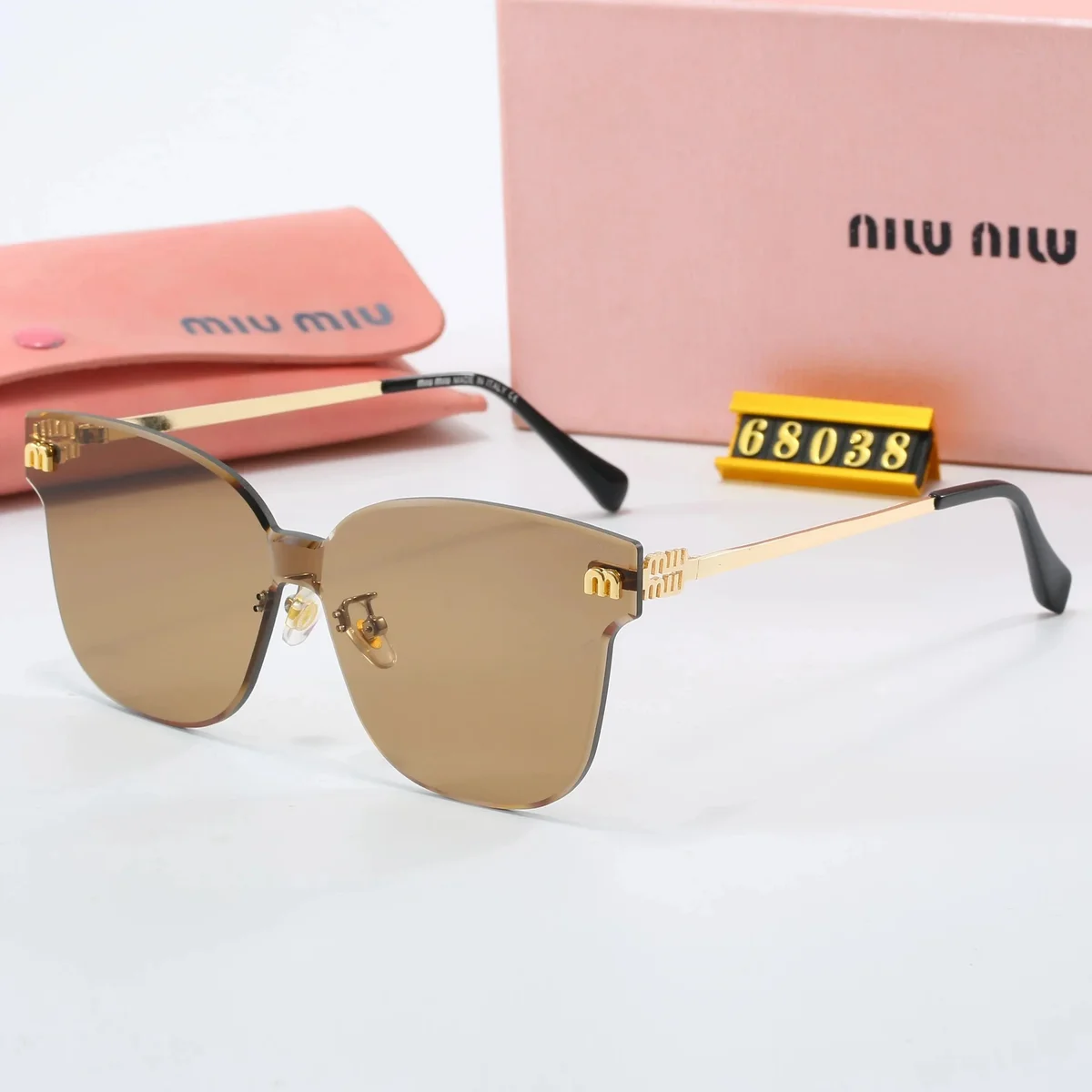 Miu Miu Miu Miu Brown Gradient Sunglasses Brown - 1