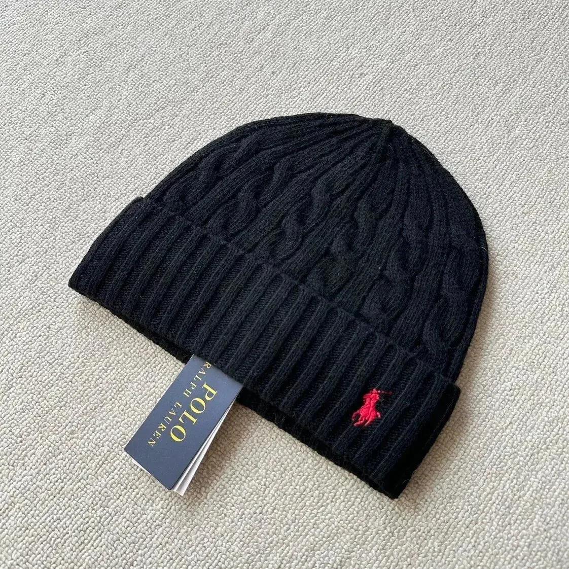 Polo Ralph Lauren Polo Ralph Lauren Cable Knit Beanie Black Black - 1