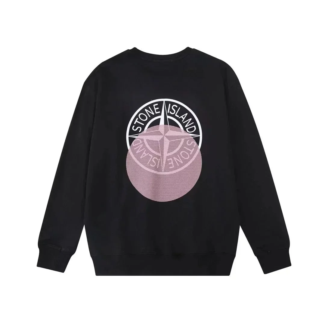 Stone Island Stone Island Black/Pink Compass Logo Sweatshirt Black