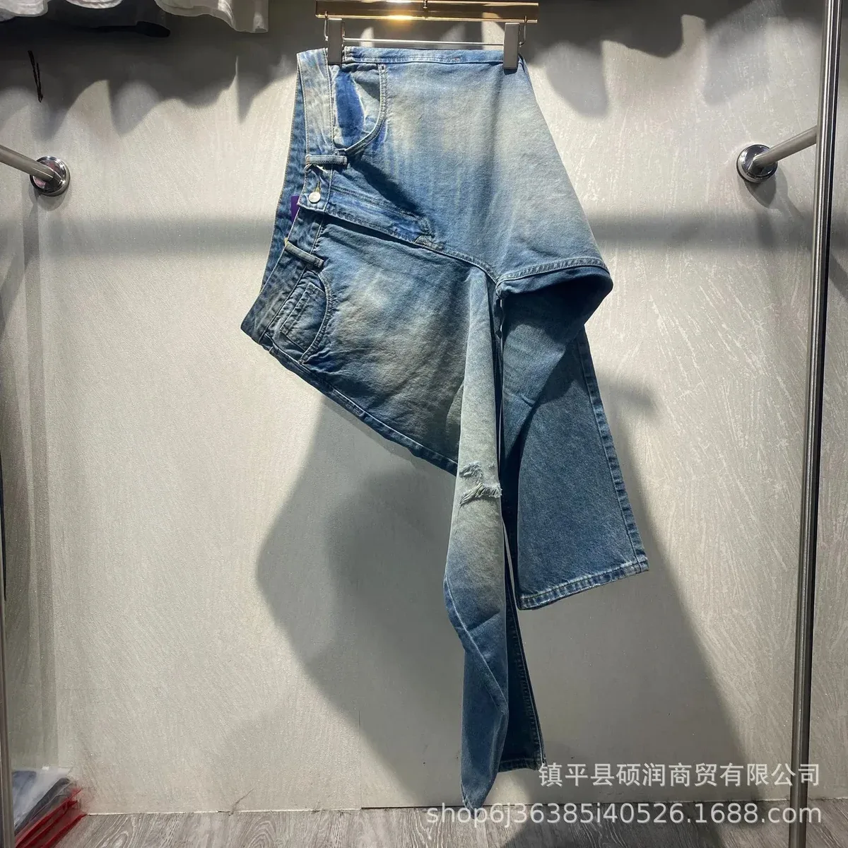 Other Deconstructed Denim Pants JK9103 Light Blue Blue - 1
