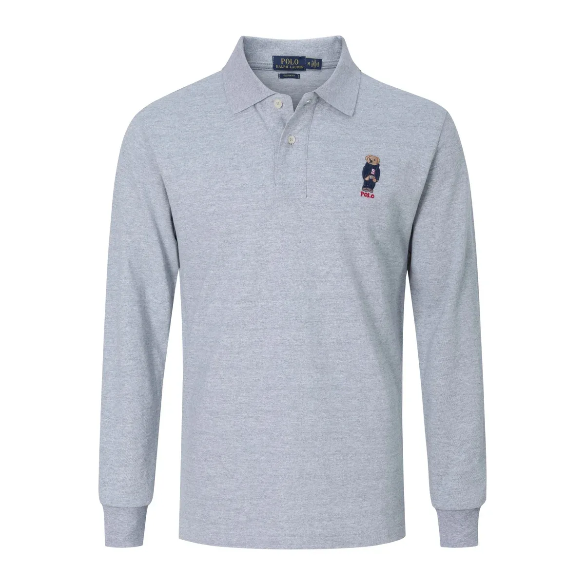 Polo Ralph Lauren Polo Ralph Lauren Polo Bear Long Sleeve Polo Shirt Grey Grey - 1
