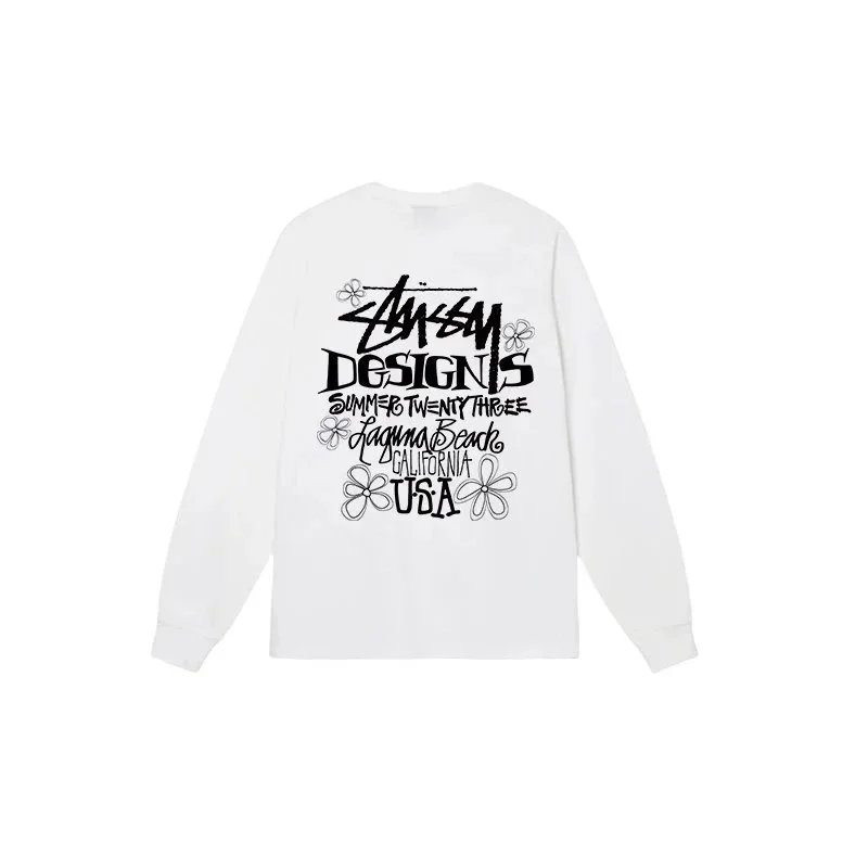 Stussy Stüssy Designs Summer 2023 Laguna Beach USA Long Sleeve T-Shirt White White - 1