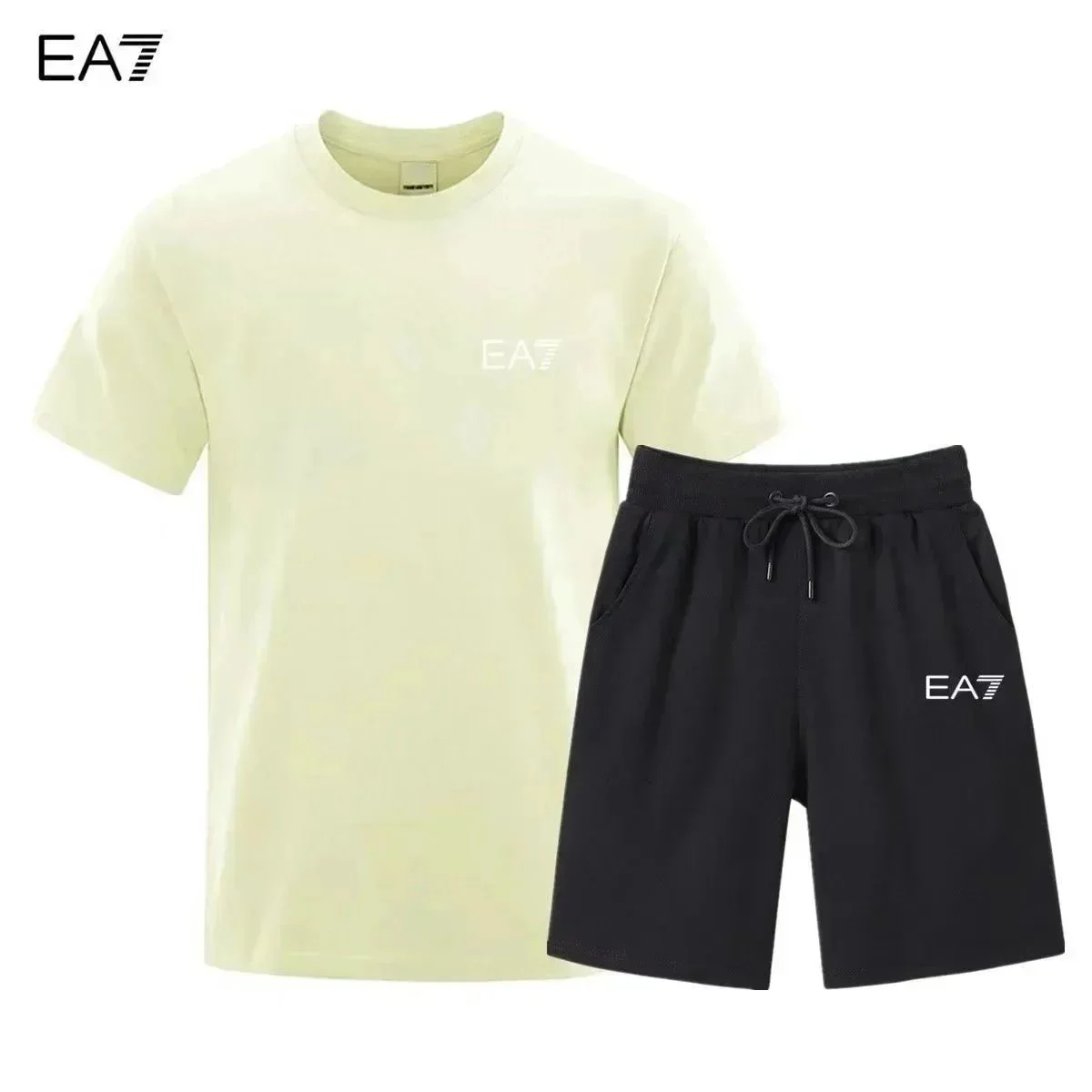 Armani EA7 Cream/Black Co-ord Set Cream