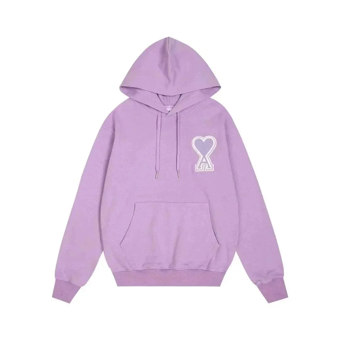 Ami Paris Ami Paris Lilac AMI Heart Hoodie Sweatshirt Purple - 1